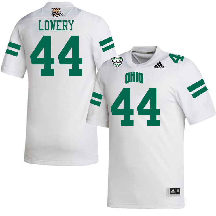 Ohio Bobcats #44 Aiden Lowery College Football Jerseys Stitched-White